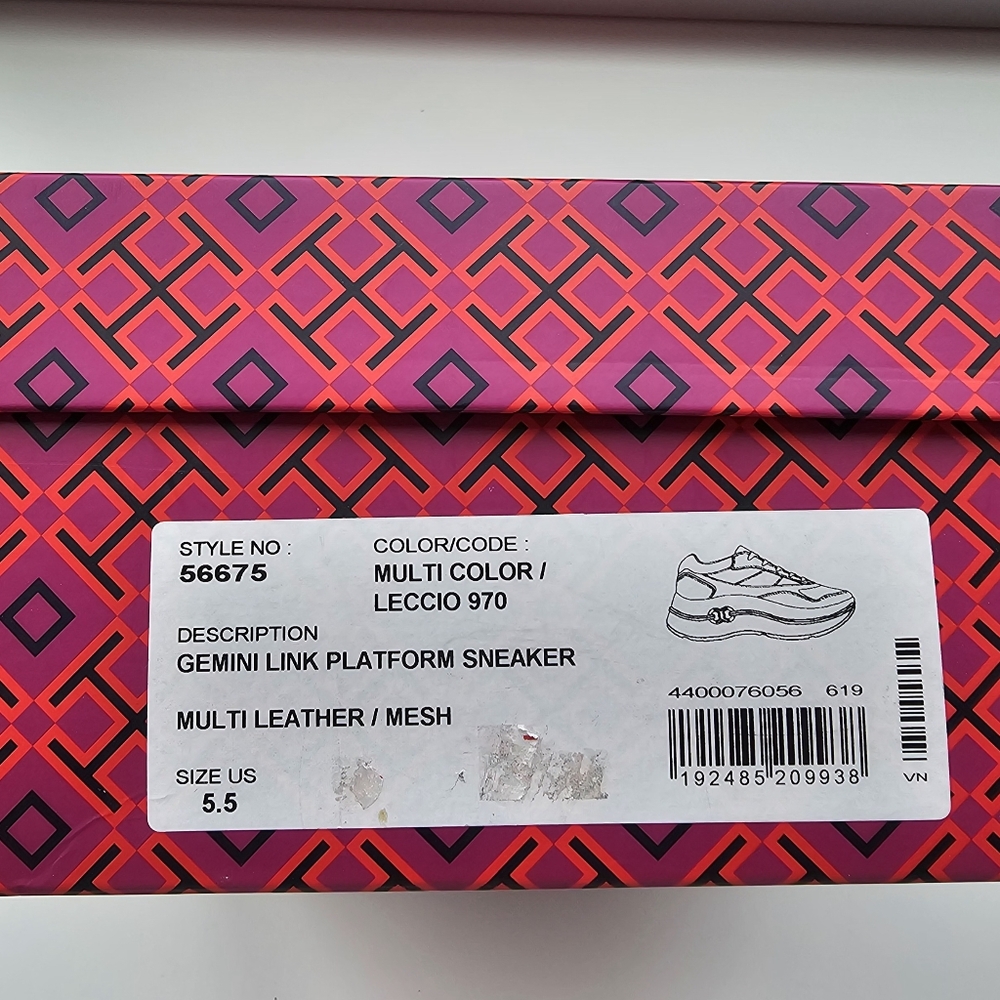 Tory Burch Gemini Platform Sneakers 5.5 w/Box - Picture 9 of 10